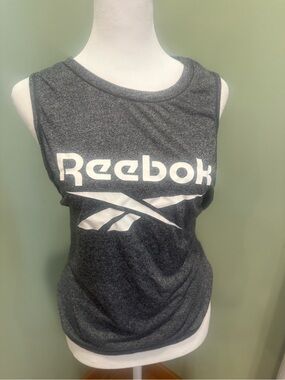 Reebok Gray Sleeveless Logo Tank Top